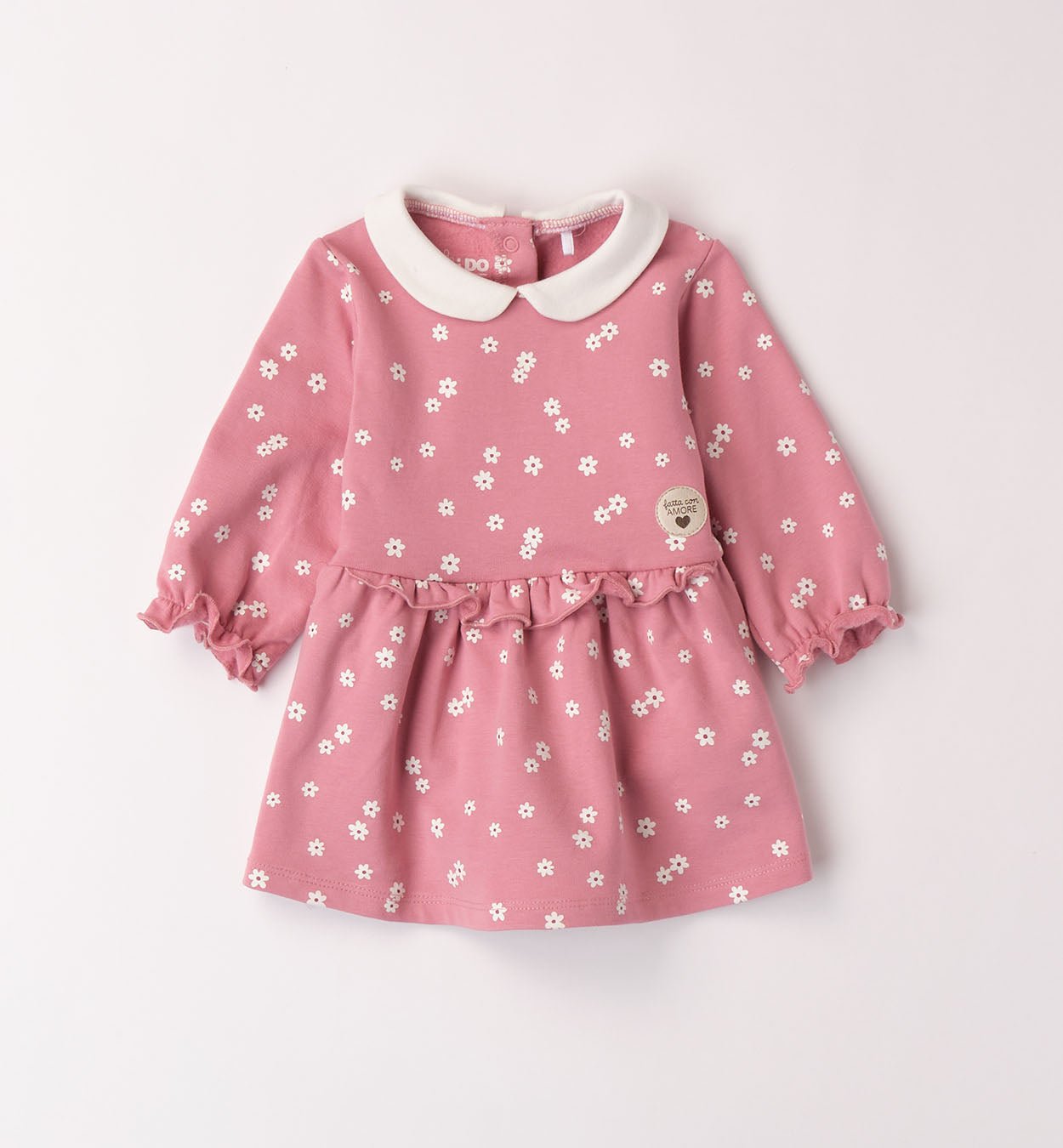 Abito Felpa Fiorellini 4F142 - Coccole e Ricami p.iva IT09642670583