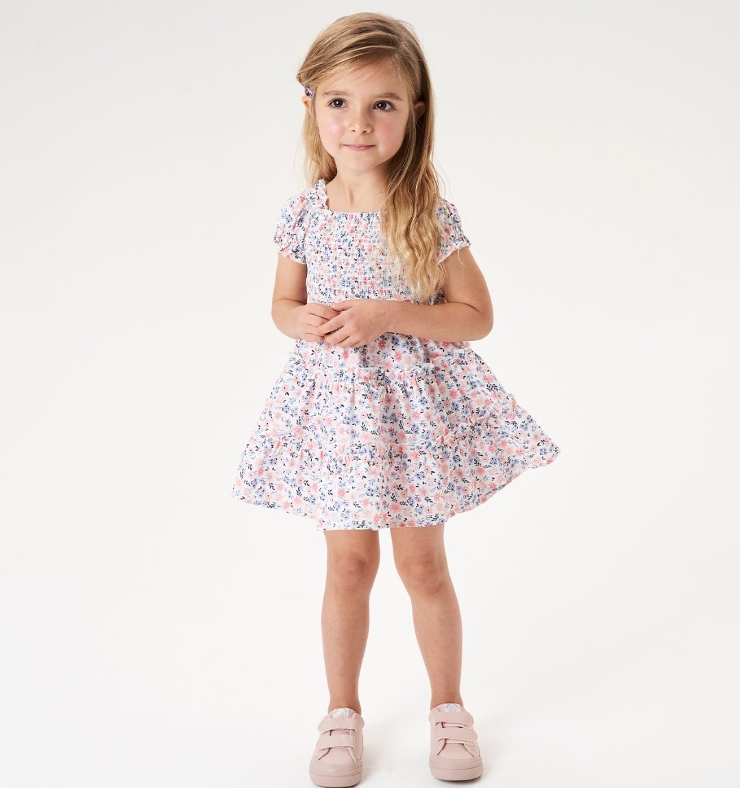 Abito fiorellini arricciatura - Coccole e Ricami