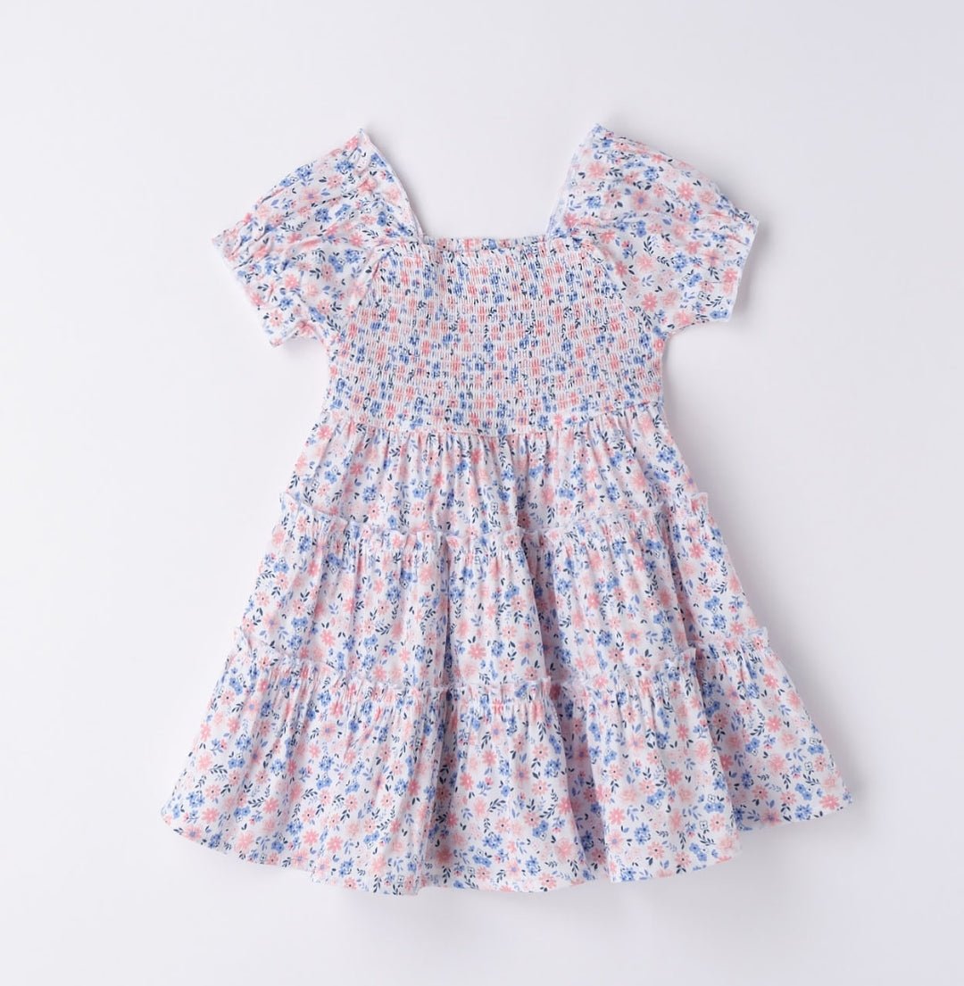 Abito fiorellini arricciatura - Coccole e Ricami