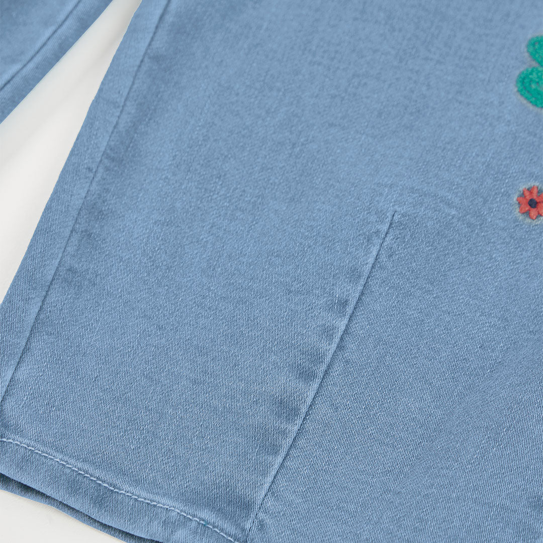 Jeans Bimba Fiori Sparsi 313018 - Coccole e Ricami p.iva IT09642670583