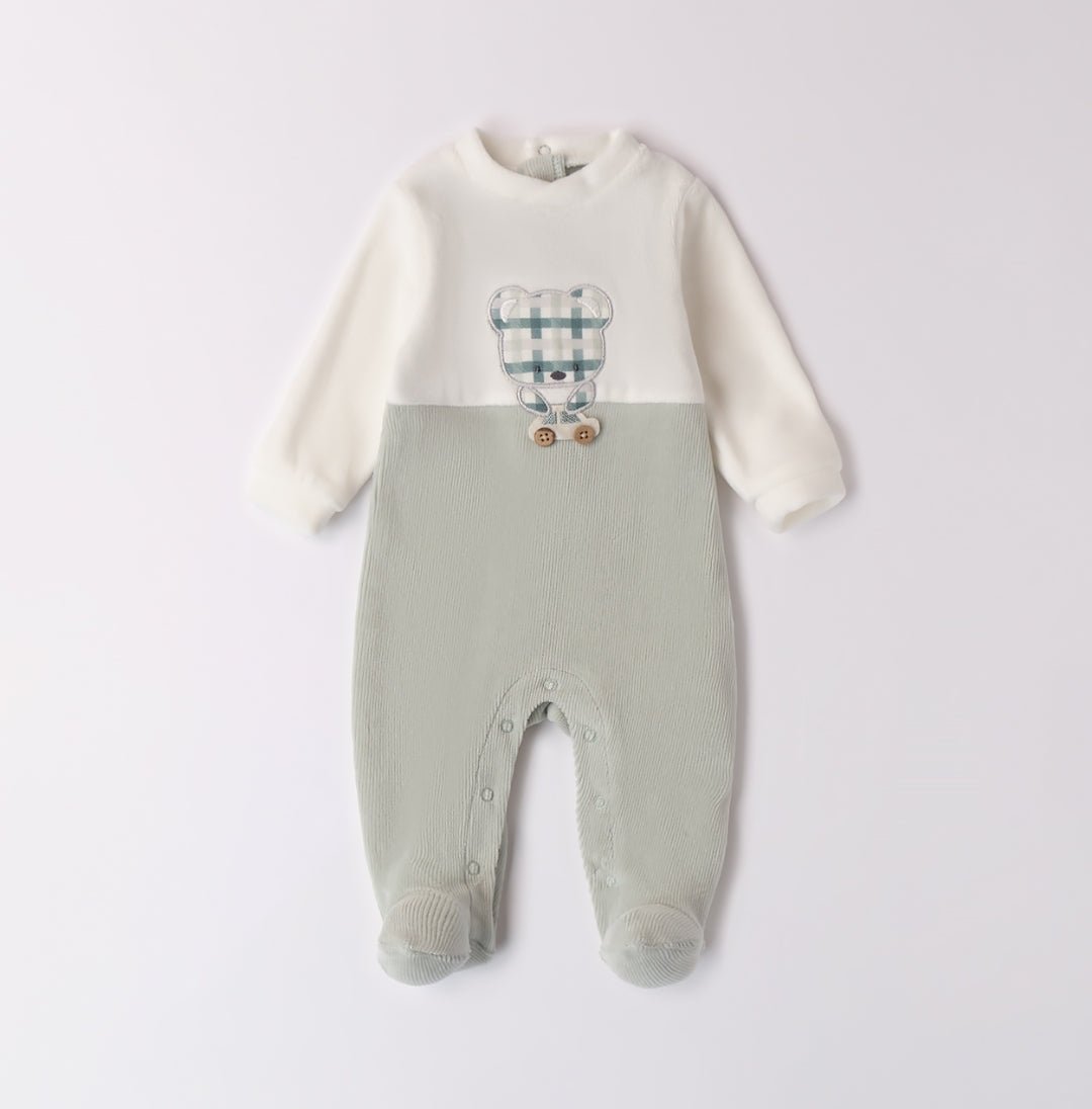 Tutina Ciniglia Orso Quadri - Coccole e Ricami