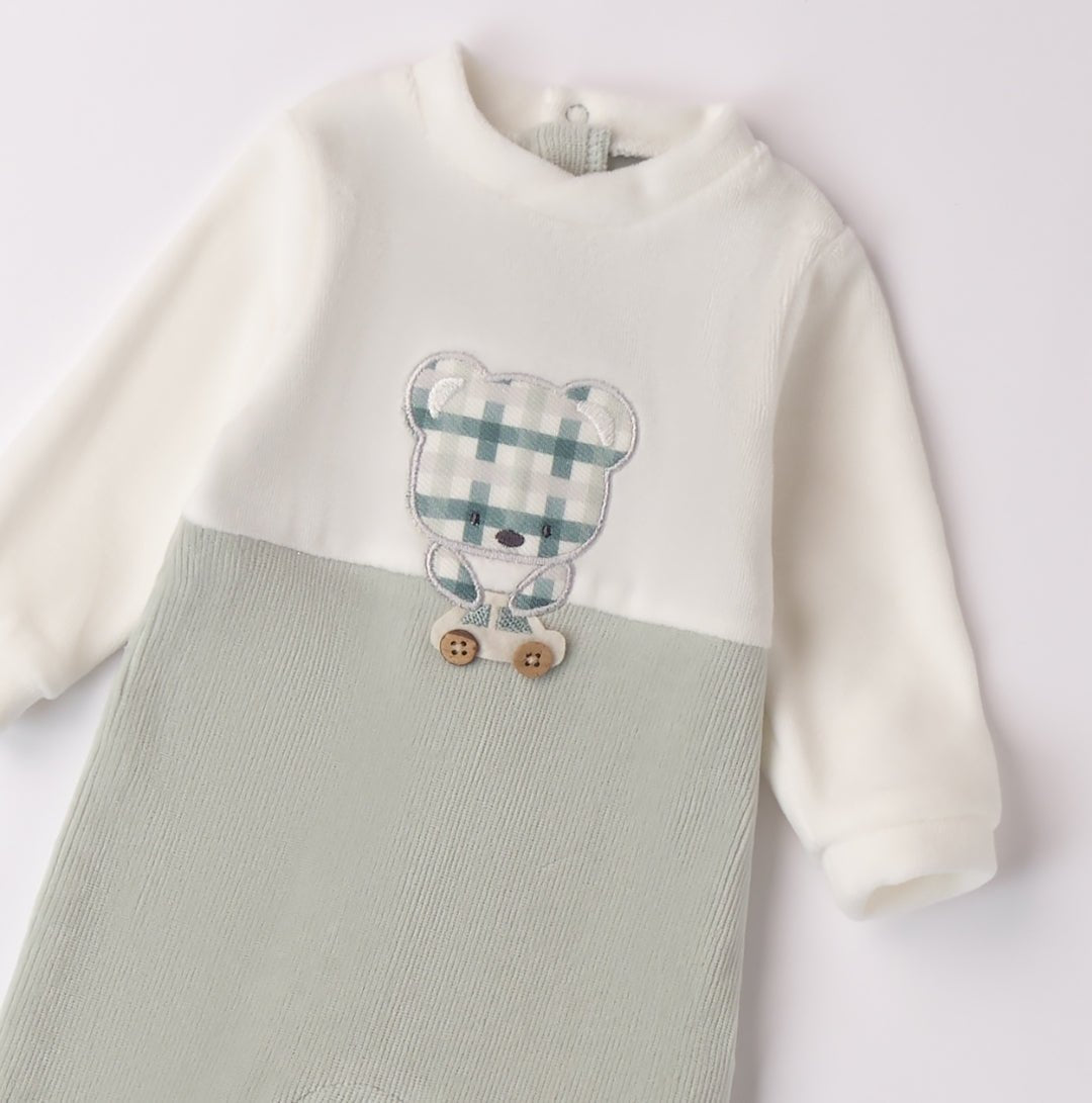 Tutina Ciniglia Orso Quadri - Coccole e Ricami