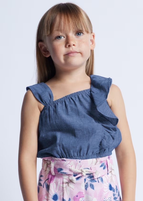 Blusa con rousce Bimba - Coccole e Ricami