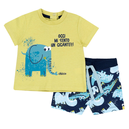 Completo corto Elefante - Coccole e Ricami