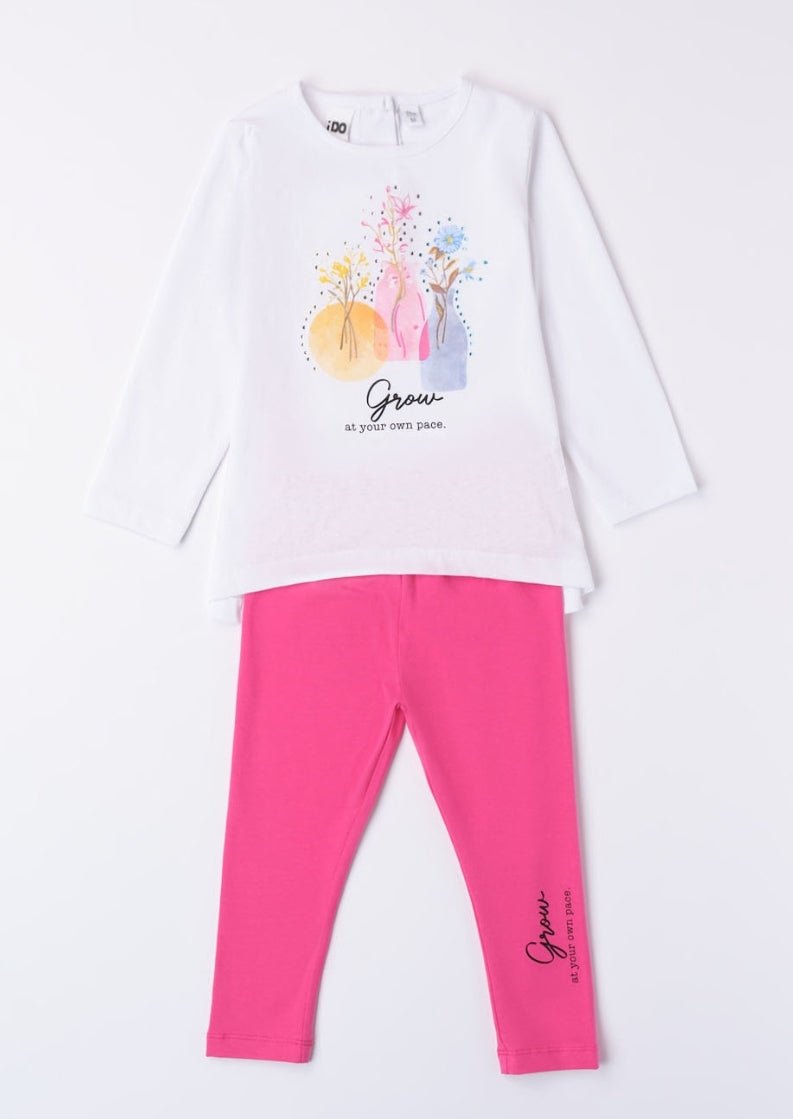 Completo leggins Vasi Fiori - Coccole e Ricami