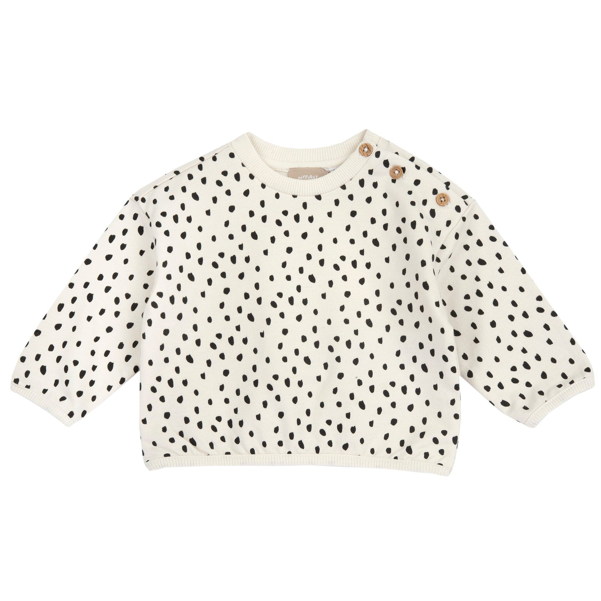 Felpa girocollo fantasia gocce - Coccole e Ricami