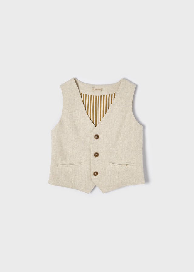 Gilet misto lino bambino - Coccole e Ricami |email: info@coccoleericami.shop| P.Iva 09642670583