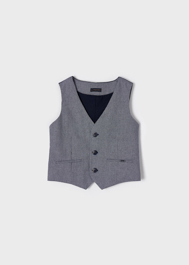 Gilet misto lino bambino - Coccole e Ricami |email: info@coccoleericami.shop| P.Iva 09642670583