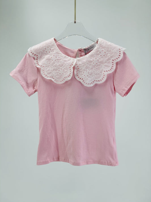 Maglia collo Sangallo |B204| - Coccole e Ricami |email: info@coccoleericami.shop| P.Iva 09642670583