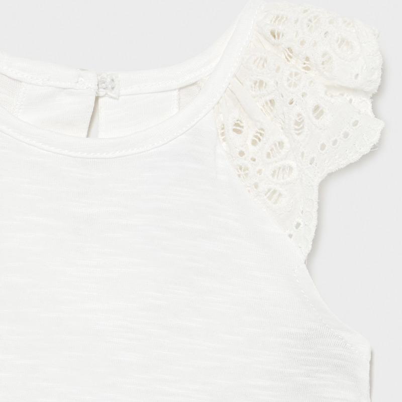 Maglia spalla sangallo |1085| - Coccole e Ricami |email: info@coccoleericami.shop|