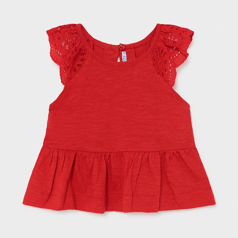 Maglia spalla sangallo |1085| - Coccole e Ricami |email: info@coccoleericami.shop|