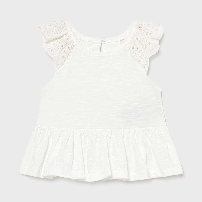Maglia spalla sangallo |1085| - Coccole e Ricami |email: info@coccoleericami.shop|