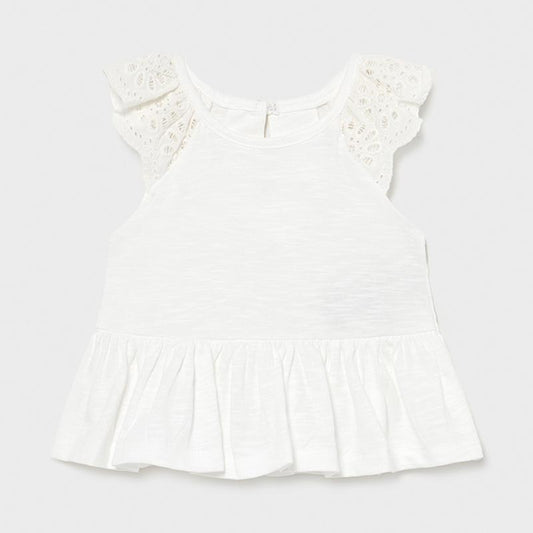 Maglia spalla sangallo |1085| - Coccole e Ricami |email: info@coccoleericami.shop|