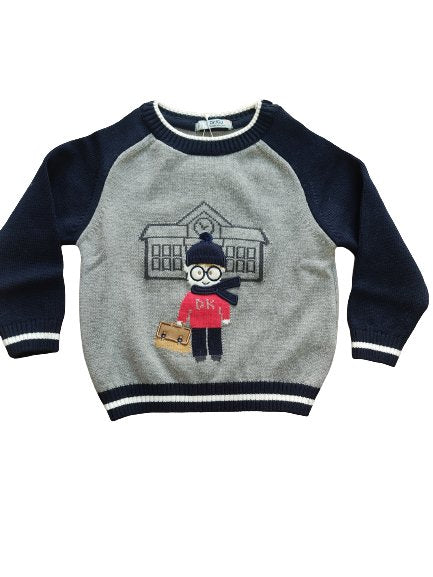 Maglione caldo cotone School - Coccole e Ricami P.iva 09642670583