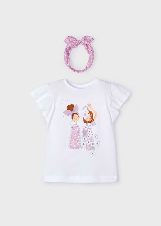 T-Shirt Bambina con Fascia - Coccole e Ricami