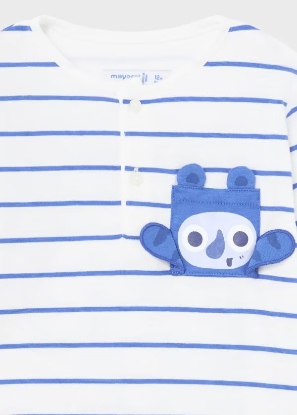 T-Shirt bimbo Interattiva Righe - Coccole e Ricami