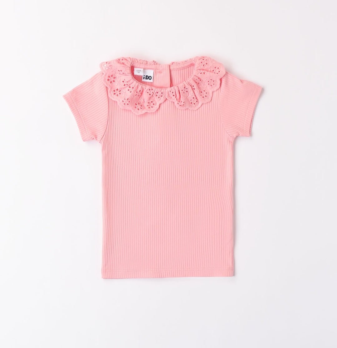 T-Shirt Collo Sangallo - Coccole e Ricami