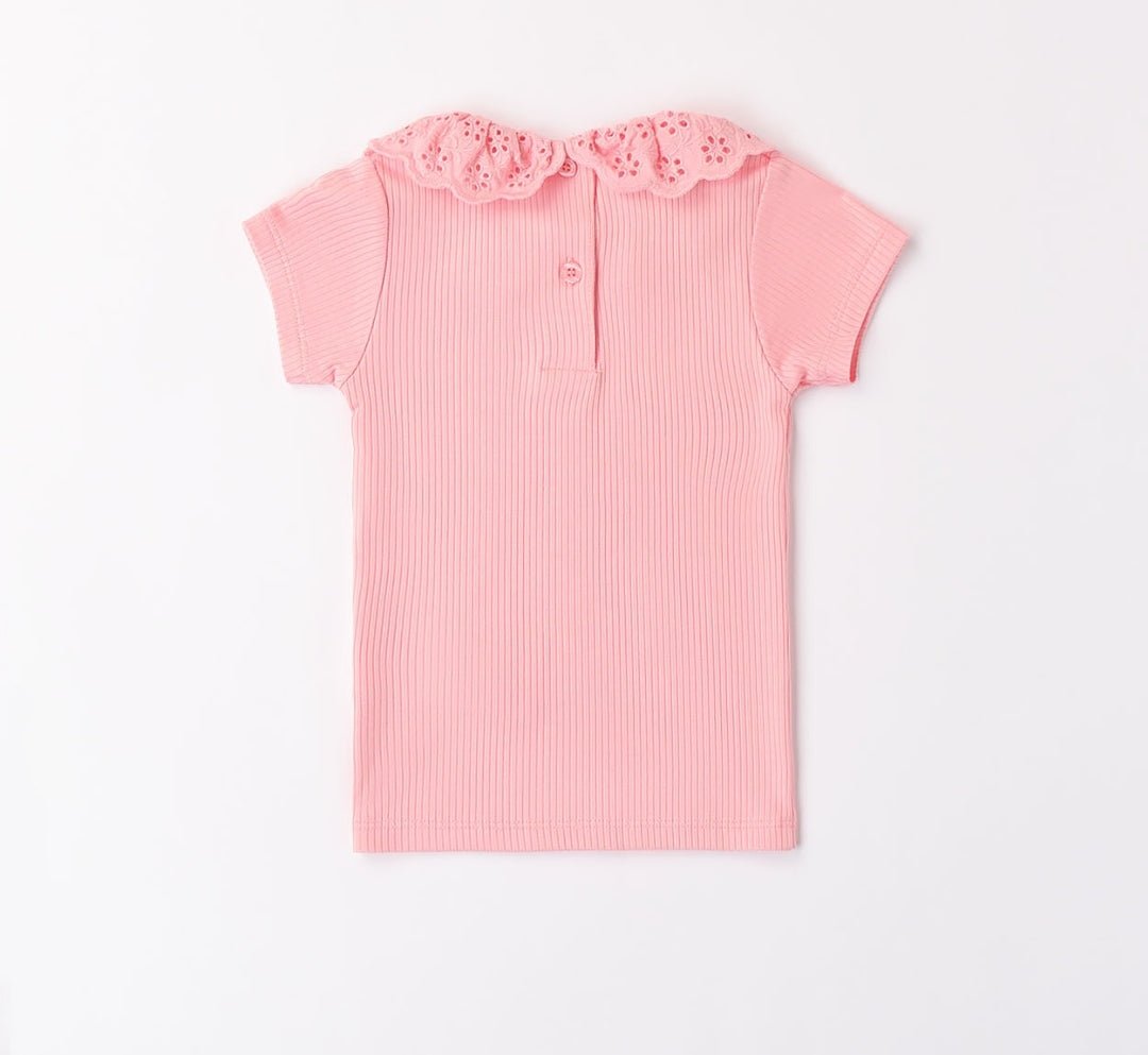 T-Shirt Collo Sangallo - Coccole e Ricami