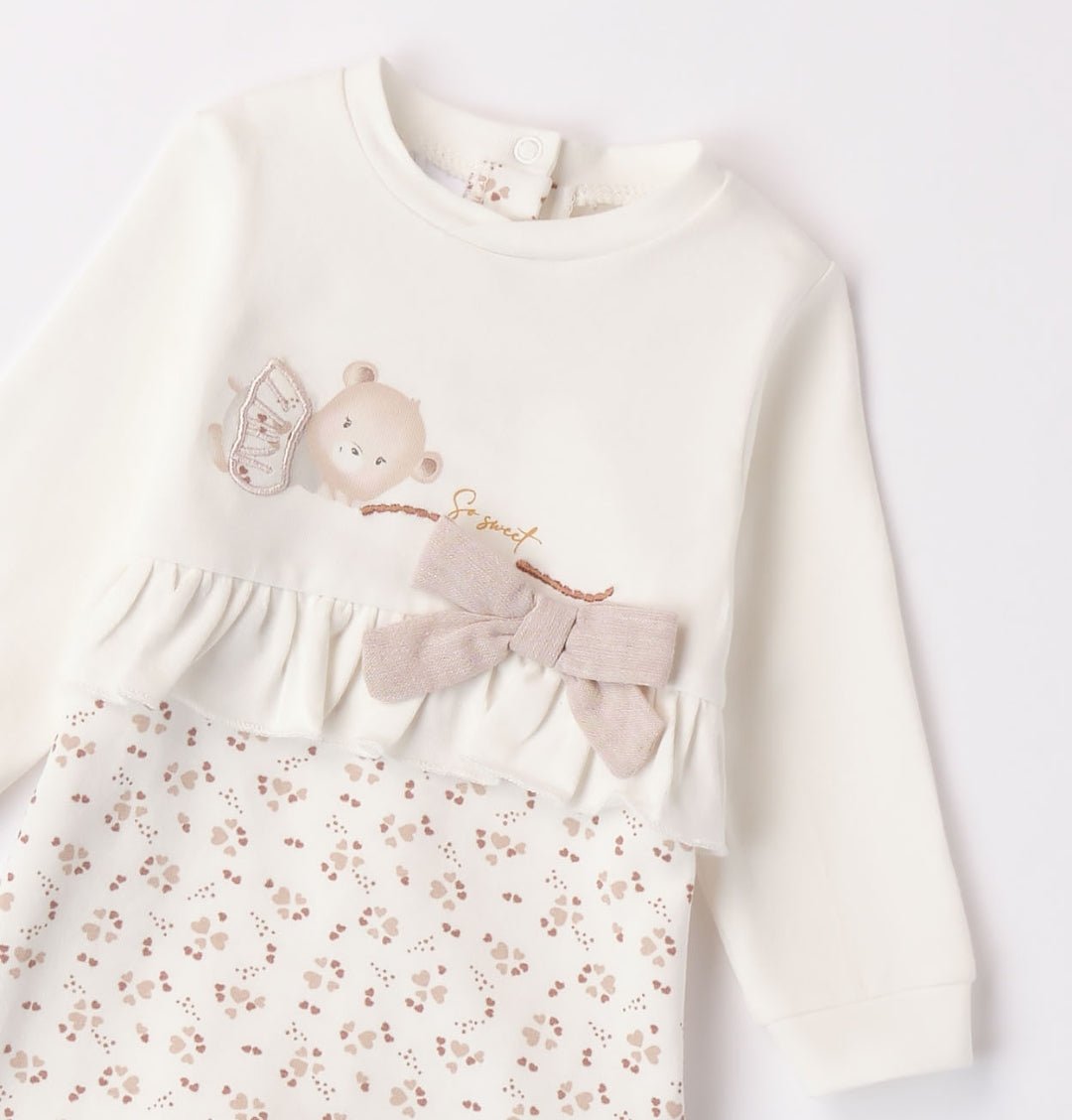 Tutina manica lunga Cuoricini - Coccole e Ricami