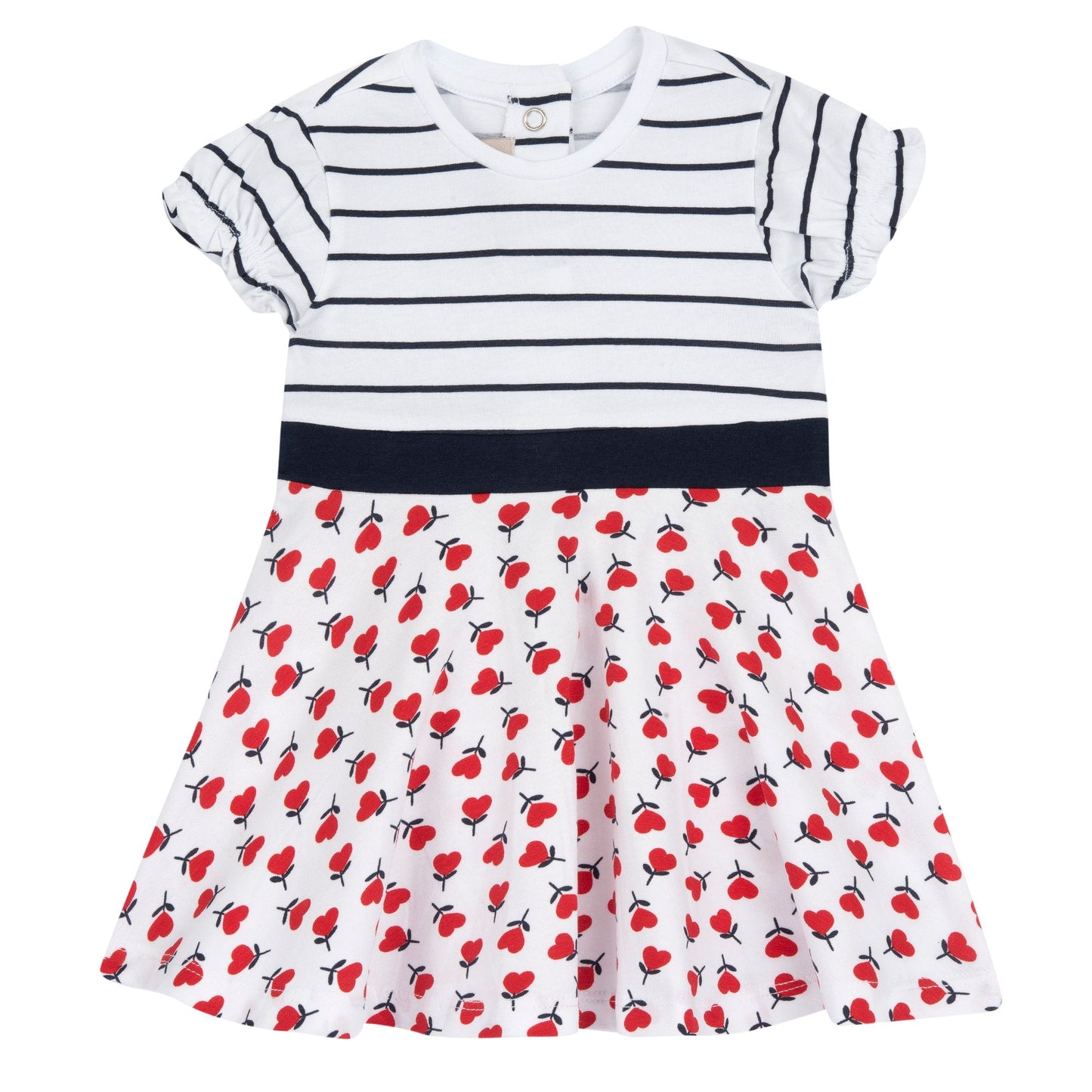 Abito Righe/Cuori 101645 - Coccole e Ricami p.iva IT09642670583