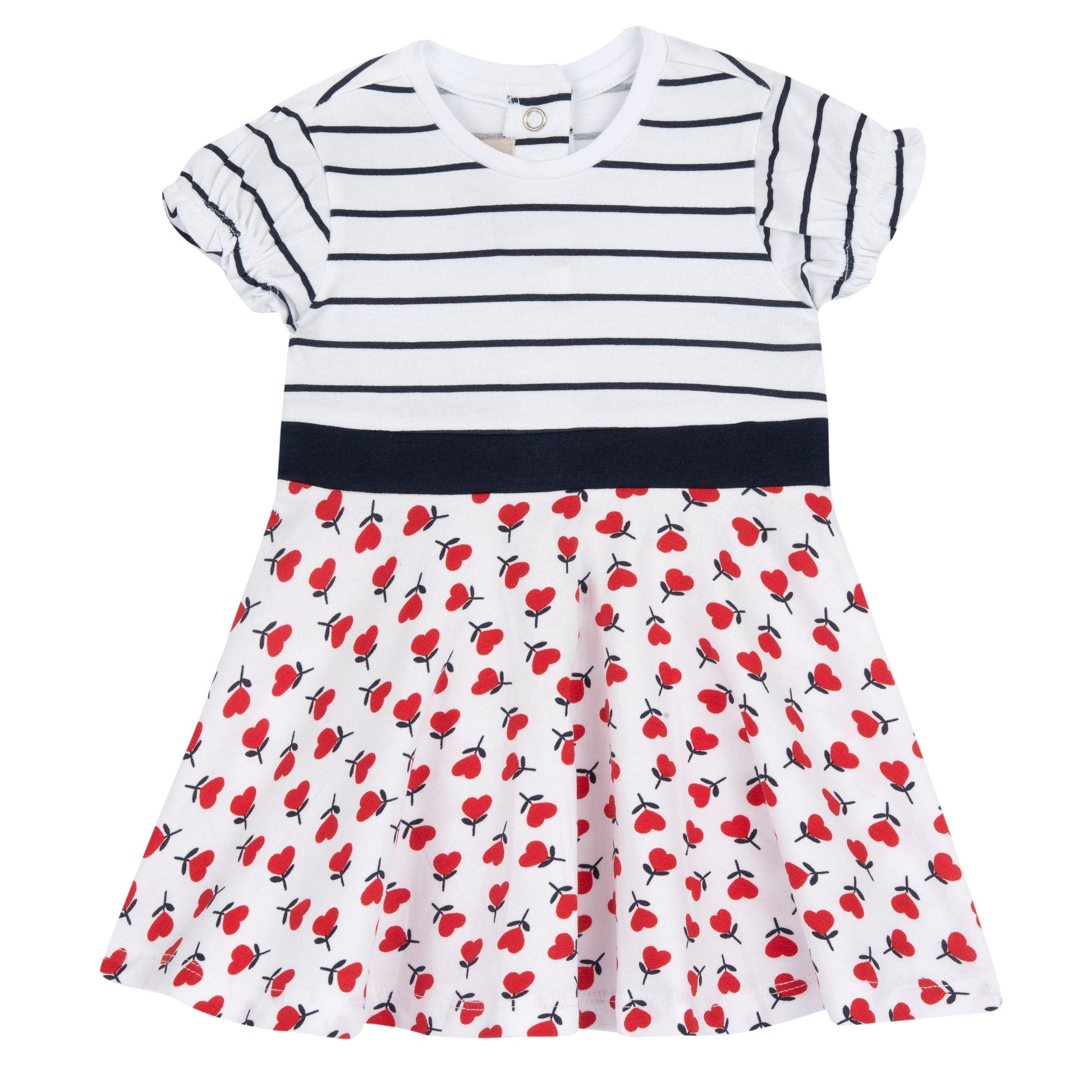 Abito Righe/Cuori 101645 - Coccole e Ricami p.iva IT09642670583