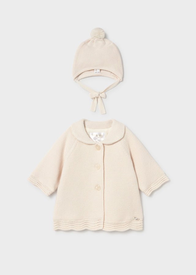 Cappottino maglia con cappello 2403 - Coccole e Ricami