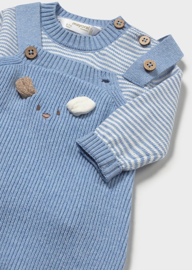 Completo Salopette tricot 2603 - Coccole e Ricami