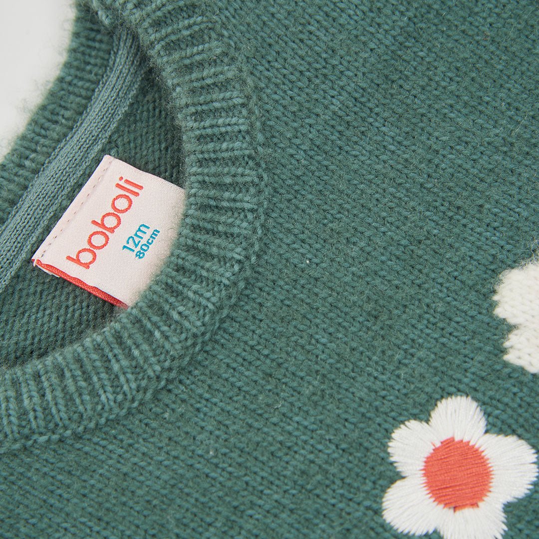 Gilet Maglia Fiori 334099 - Coccole e Ricami p.iva IT09642670583