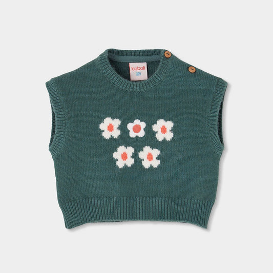 Gilet Maglia Fiori 334099 - Coccole e Ricami p.iva IT09642670583