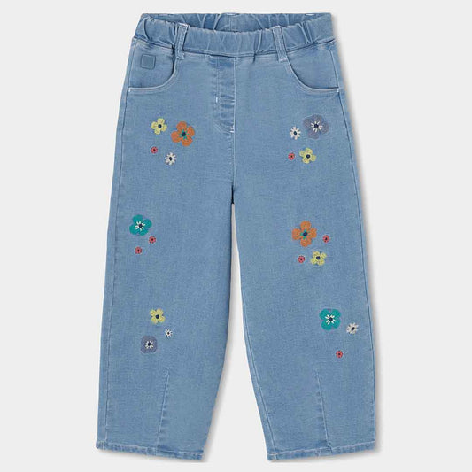 Jeans Bimba Fiori Sparsi 313018 - Coccole e Ricami p.iva IT09642670583