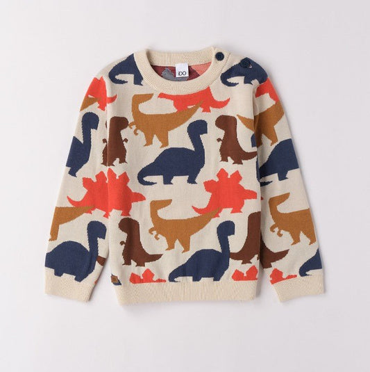 Maglione Dinosauri 4F220 - Coccole e Ricami p.iva IT09642670583