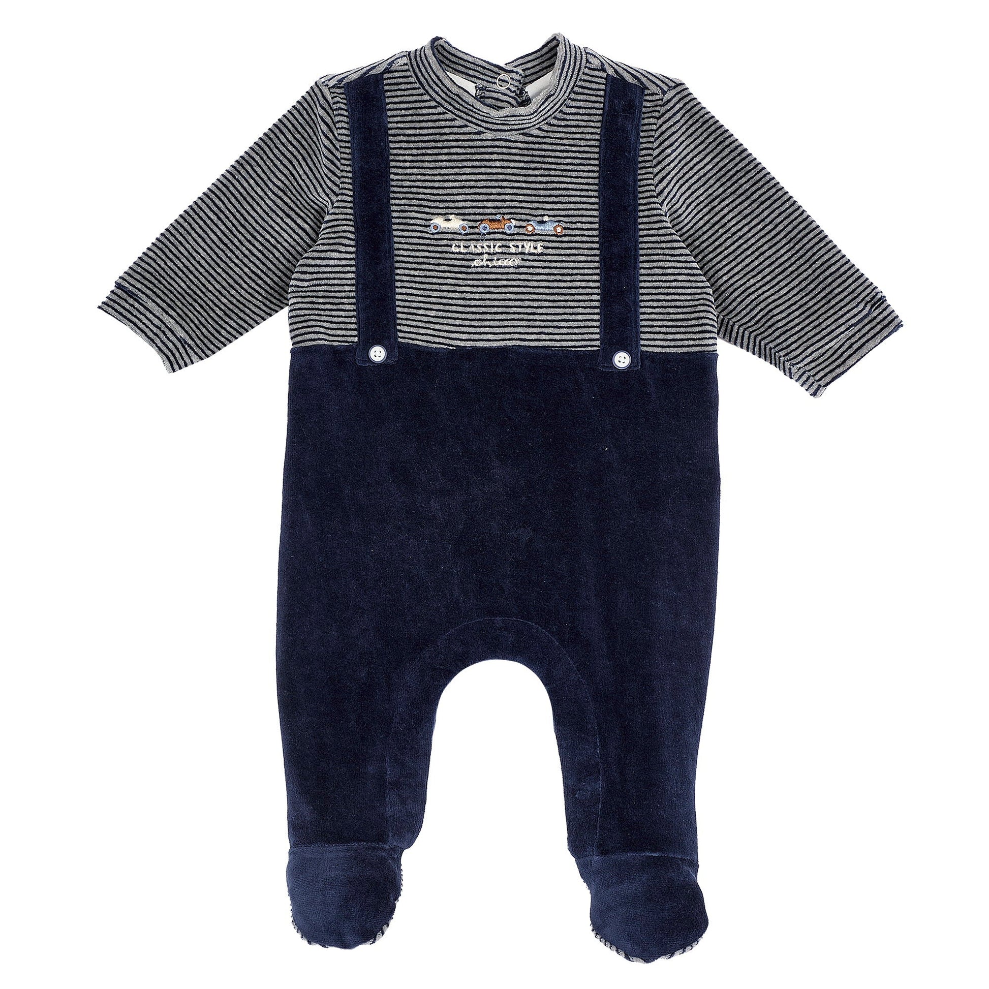 Tutina ciniglia righine 102870 - Coccole e Ricami p.iva IT09642670583
