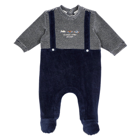Tutina ciniglia righine 102870 - Coccole e Ricami p.iva IT09642670583