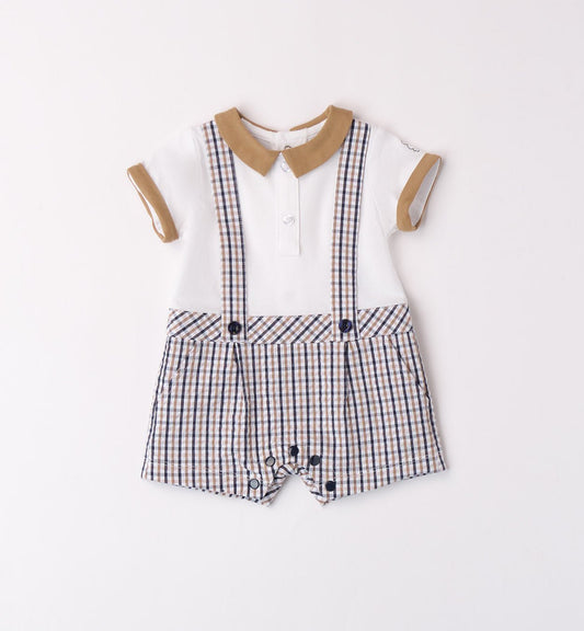 Tutina Corta Quadrettini - Coccole e Ricami p.iva IT09642670583