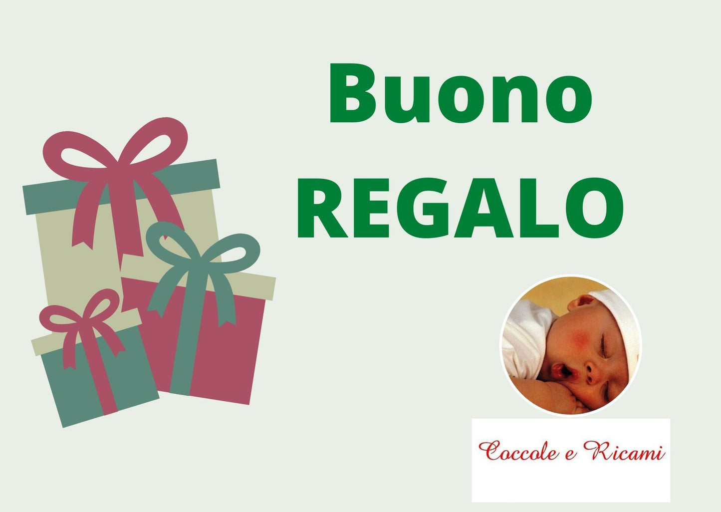 Buono regalo - Coccole e Ricami |email: info@coccoleericami.shop|