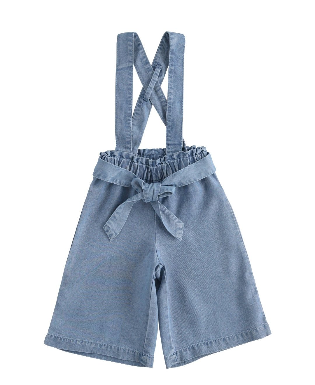 Jeans palazzo con bretelle - Coccole e Ricami |email: info@coccoleericami.shop| P.Iva 09642670583