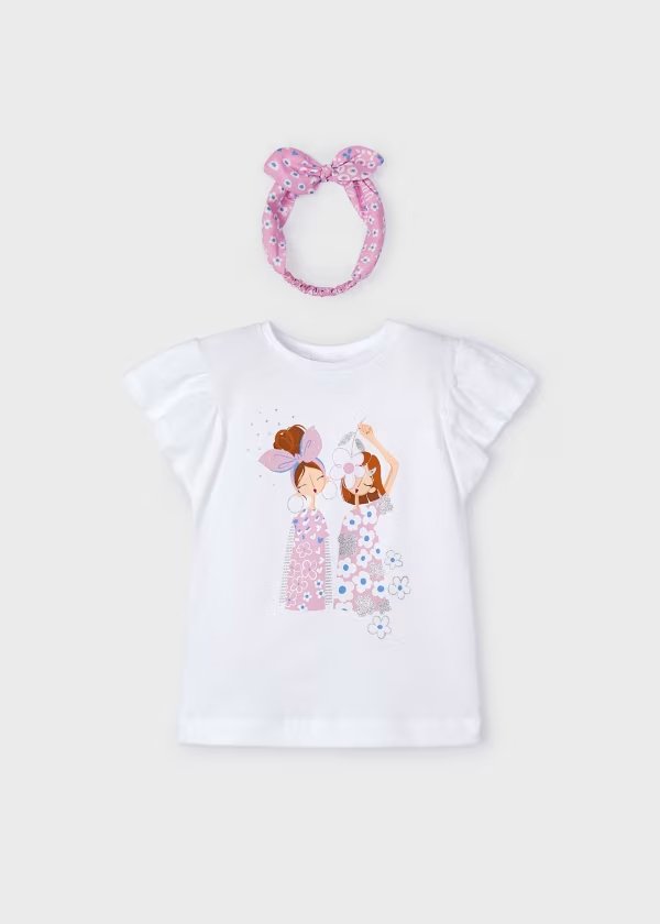 T-Shirt Bambina con Fascia - Coccole e Ricami