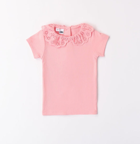 T-Shirt Collo Sangallo - Coccole e Ricami